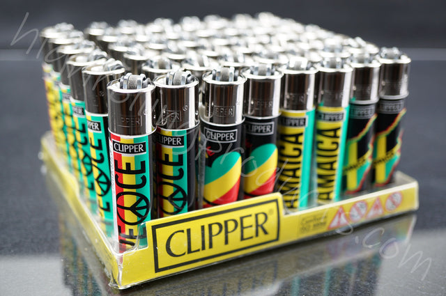 48x (Full Display) Clipper Refillable Full-Size Lighters "Jamaica" Collection
