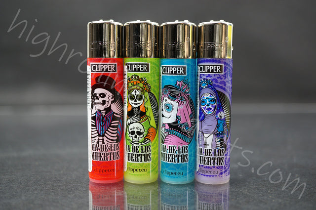 4x Clipper Refillable Full-Size Lighters "Zombie" Collection