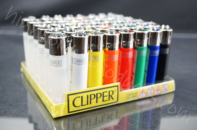 48x (Full Display) Clipper Refillable Full-Size Lighters "Solid Colors" Collection