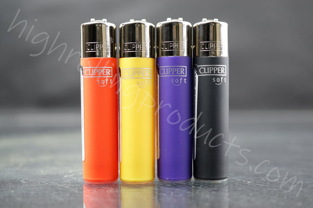 4x Clipper Mini Size Refillable Lighters  "Matte Colors" Collection