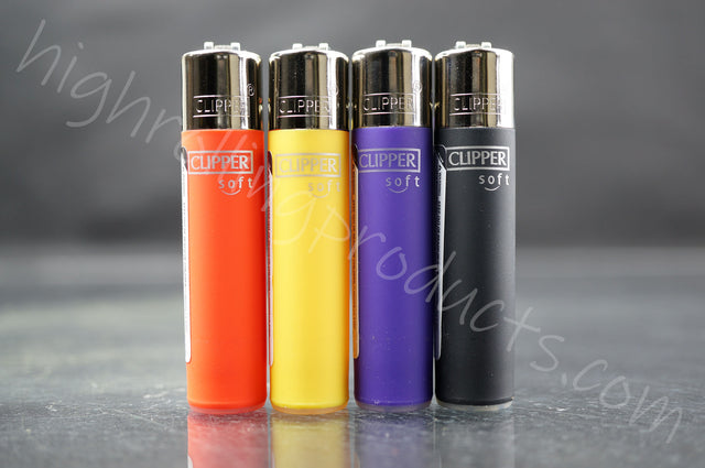 4x Clipper Mini Size Refillable Lighters "Matte Colors" Collection