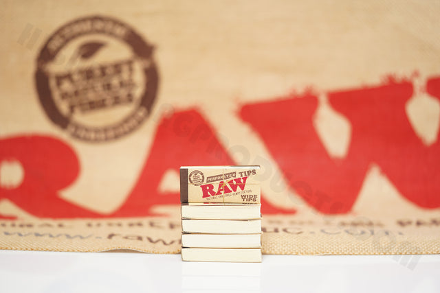 5 Packs(50 Tips Per Pack) Of Raw Rolling Paper Wide-Perforated Tips