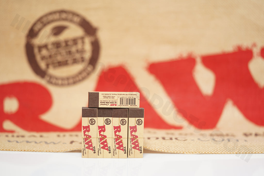 5 Packs(50 Tips Per Pack) Of Raw Rolling Paper Original Tips