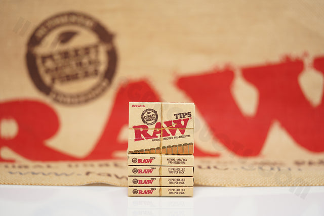 5 Packs(21 Tips Per Pack) Of Raw Rolling Paper Pre-Rolled Tips