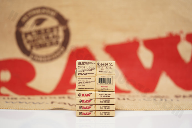 5 Packs(21 Tips Per Pack) Of Raw Rolling Paper Pre-Rolled Tips