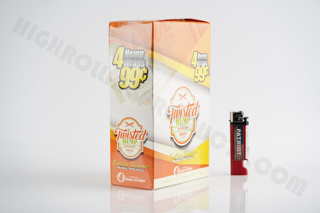 Full Box(15 pouches, 4 wraps in each) Twisted Hemp Endless Summer With Patriot Disposable Lighter!