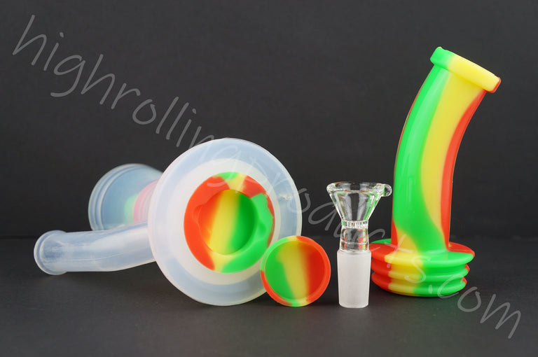 High Quality Silicone Cylinder Hookah Bubbler 8" Tobacco Pipe