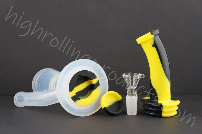 High Quality Silicone Cylinder Hookah Bubbler 8" Tobacco Pipe