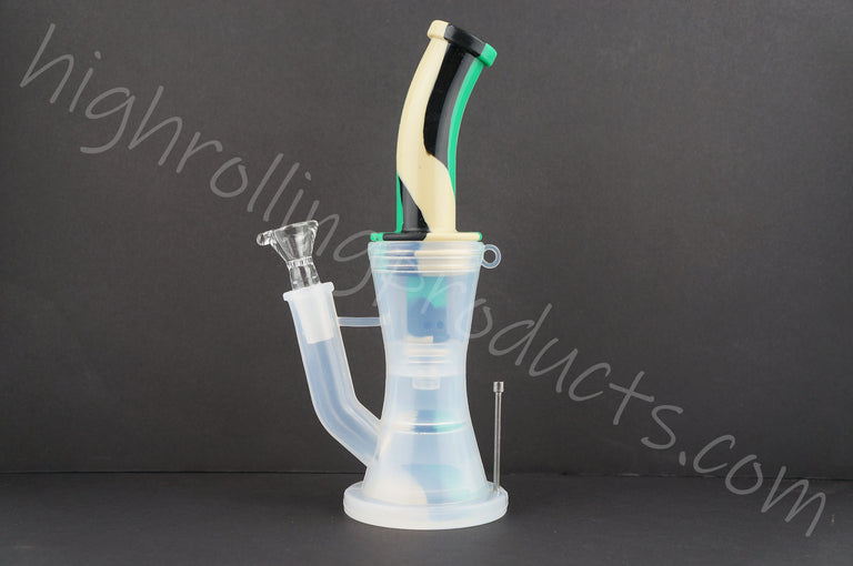 High Quality Silicone Cylinder Hookah Bubbler 8" Tobacco Pipe
