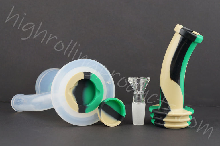 High Quality Silicone Cylinder Hookah Bubbler 8" Tobacco Pipe