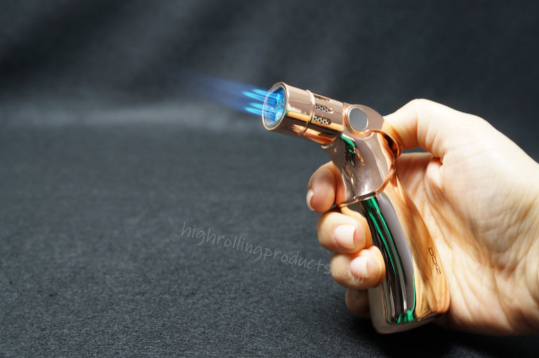 Zico MT-23 Butane Refillable Adjustable Quad Flame Torch Lighter (Gold color)