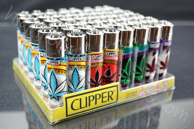 48x Full Display Clipper Refillable Lighters "Oriental Leaves" Collection
