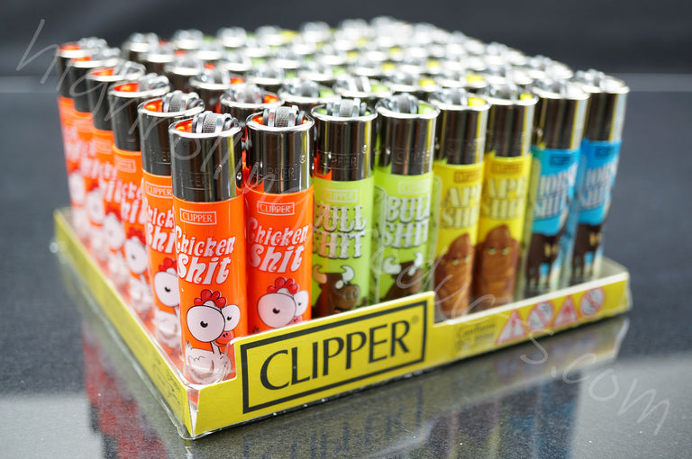 48x (Full Display) Clipper Refillable Full-Size Lighters "Animals" Collection