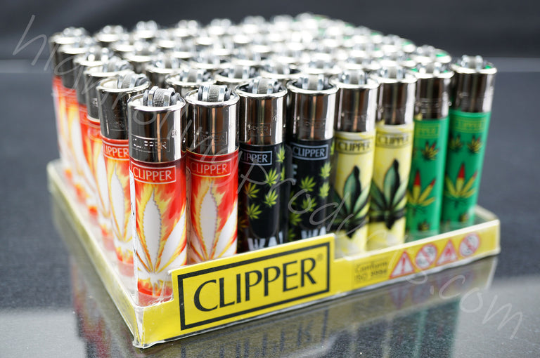 48x Full Display Clipper Refillable Lighters "Hojas Maria" Collection