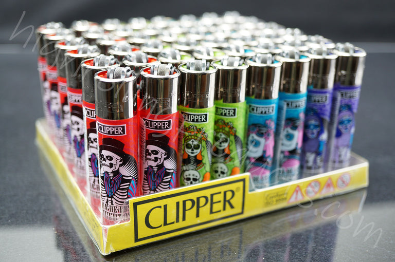 48x (Full Display) Clipper Refillable Full-Size Lighters "Zombie 2" Collection