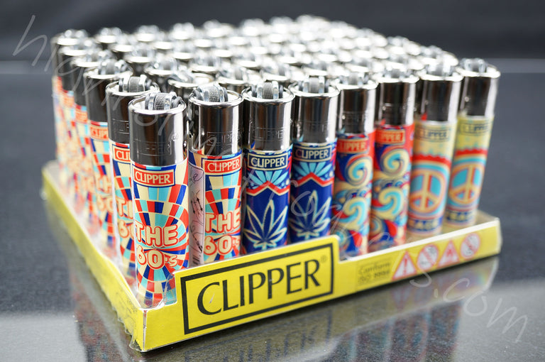 48x Full Display Clipper Refillable Lighters "The 60's" Collection