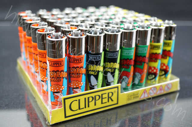48x Full Display Clipper Refillable Lighters "Mushrooms Dance" Collection
