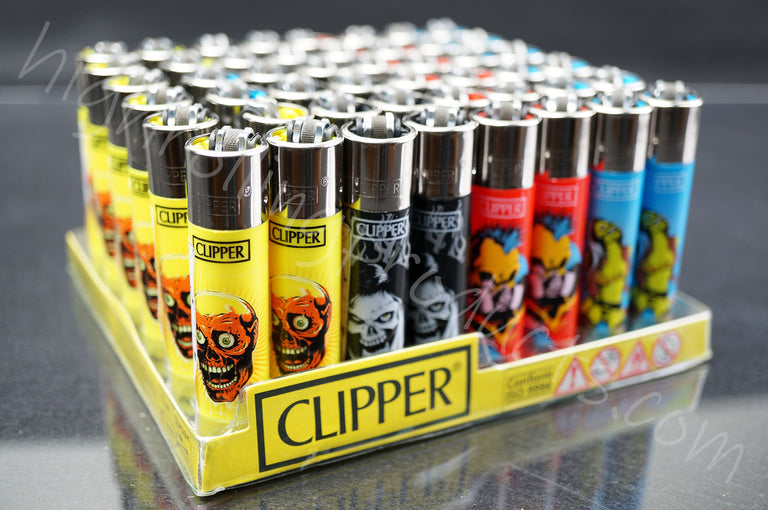 48x Full Display Clipper Refillable Lighters "Zombie" Collection
