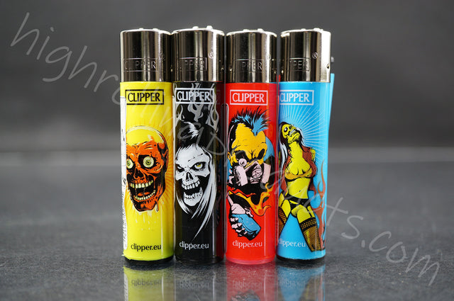 4x Clipper Refillable Lighters "Zombie Nation" Collection