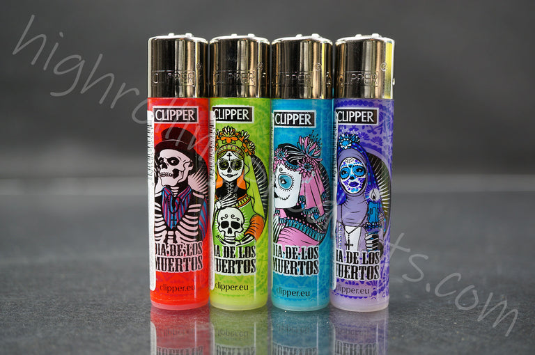 4x Clipper Refillable Full-Size Lighters "Zombie" Collection