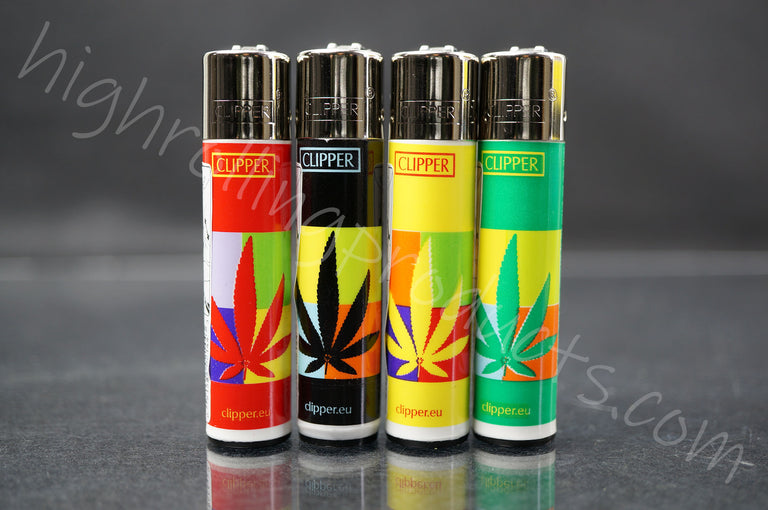 48x Full Display Clipper Refillable Lighters "Leaves" Collection