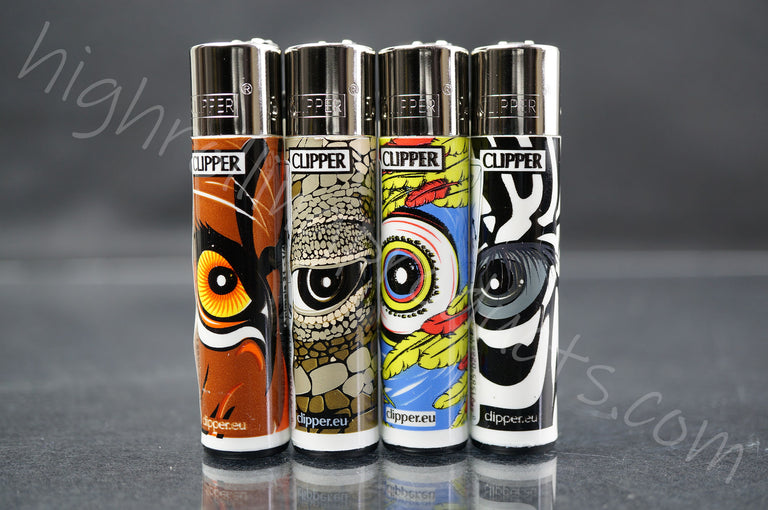 4x Clipper Refillable Lighters "Dragon Eyes" Collection
