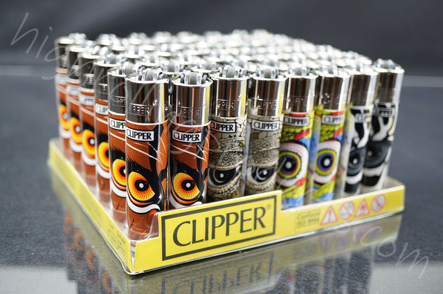 48x Full Display Clipper Refillable Lighters "Dragon Eyes" Collection