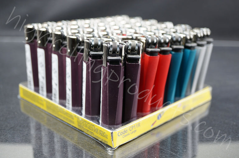 48x (Full Display) Clipper Refillable Full-Size Lighters "Metallic Colors" Collection