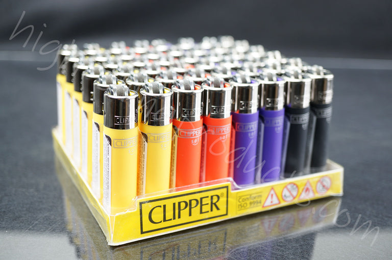 48x (Full Display) Clipper Refillable Mini Size Lighters "Matte Colors" Collection