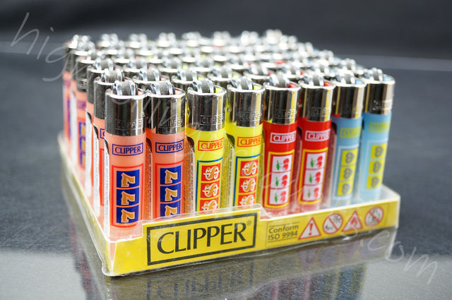48x (Full Display) Clipper Refillable Mini Size Lighters "Lucky" Collection