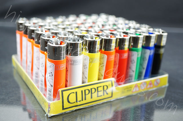 48x (Full Display) Clipper Refillable short Size Lighters "Solid Colors" Collection