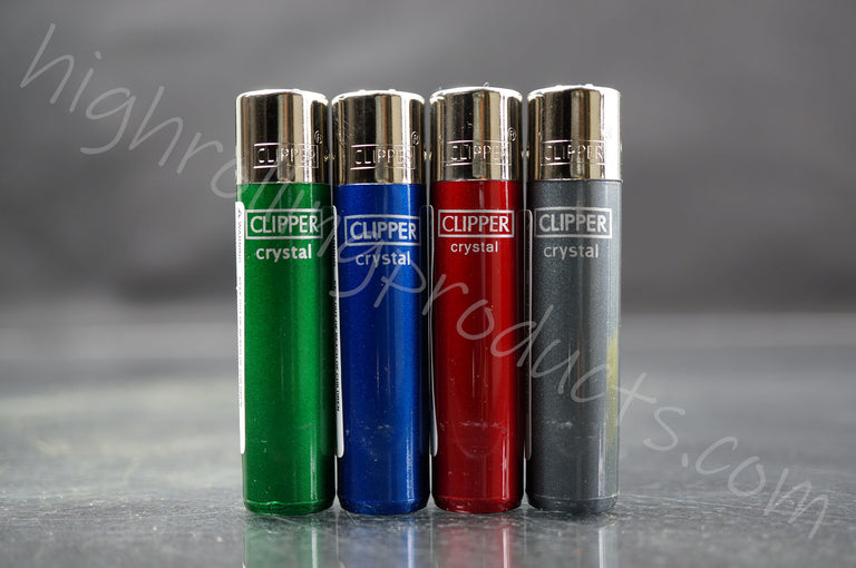 4x Clipper Refillable Mini Size Lighters "Cristal" Collection
