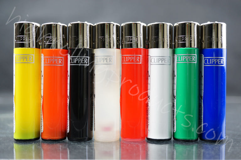 8x Clipper Refillable Lighters "Solid Colors" Collection
