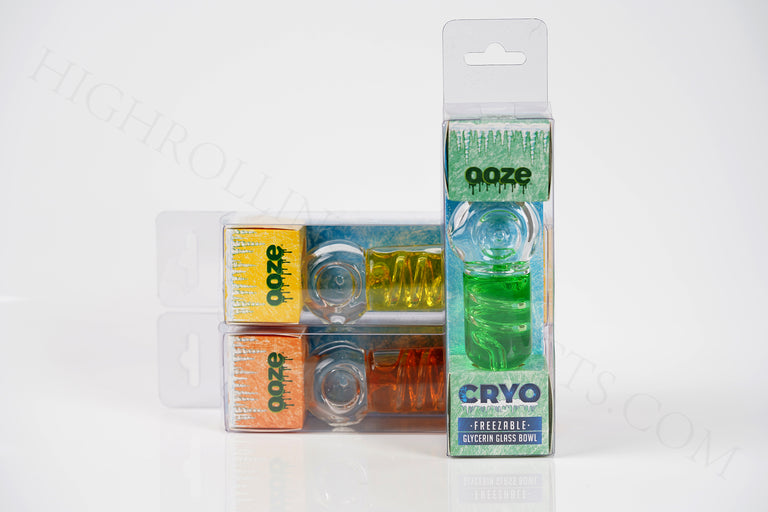 3x OOZE CRYO FREEZABLE Glycerin Glass Hand Art Tobacco Pipe