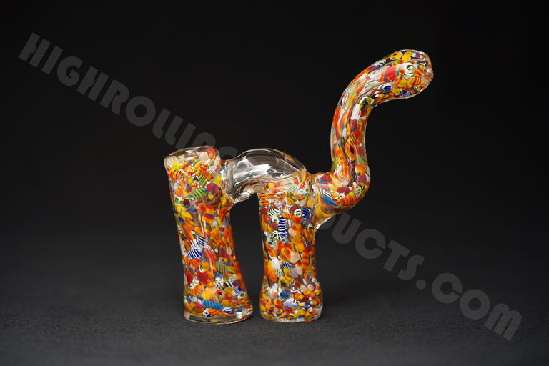 Glass Hand Water Double Chamber Bubbler 6" Model #4591