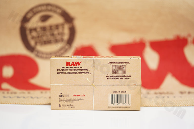 1x Full Box Of AUTHENTIC Raw Classic Rolling Paper 1 1/4 (24 Packs, 50 Leaves Per Pack)