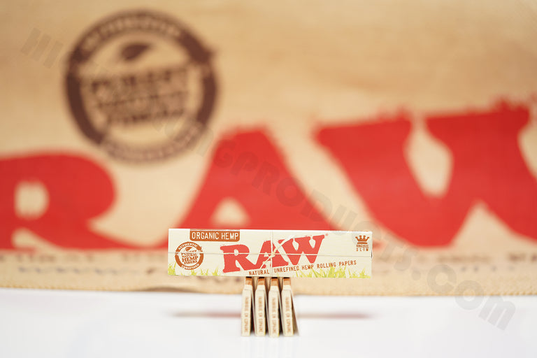 1x Full Box Of AUTHENTIC Raw Organic Rolling Paper King Size (50 Packs, 32 Leaves Per Pack)