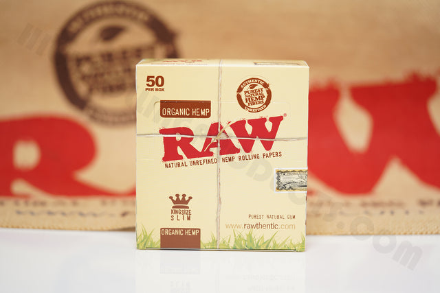 1x Full Box Of AUTHENTIC Raw Organic Rolling Paper King Size (50 Packs, 32 Leaves Per Pack)