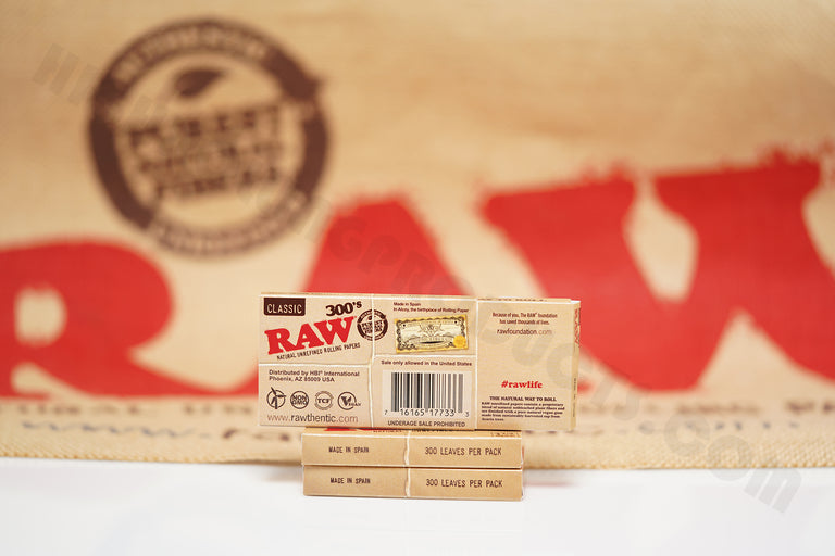 3 Packs Of AUTHENTIC Raw Classic Rolling Paper 300's (300 Leaves Per Pack)