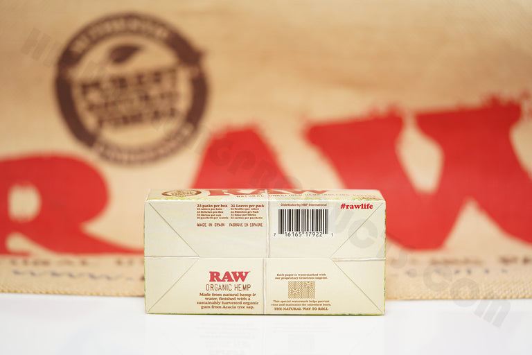 1x Full Box Of AUTHENTIC Raw Organic Rolling Paper 1 1/2 (25 Packs, 32 Leaves Per Pack)