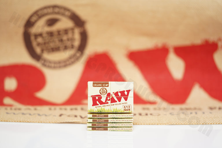 5 Packs Of AUTHENTIC Raw Organic Rolling Paper 1 1/2 (32 Leaves Per Pack)