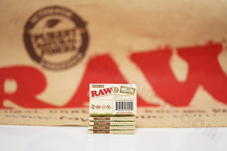 1x Full Box Of AUTHENTIC Raw Organic Rolling Paper 1 1/2 (25 Packs, 32 Leaves Per Pack)