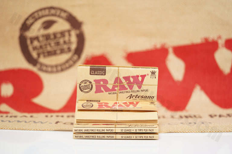 3 Packs(32 Leaves And 32 Tips Per Pack) Authentic Raw Classic King Size Artesano Rolling Paper