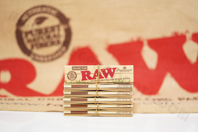 6 Packs(32 Leaves And 32 Tips Per Pack) Of AUTHENTIC Raw Organic Connoisseur King Size Rolling Paper