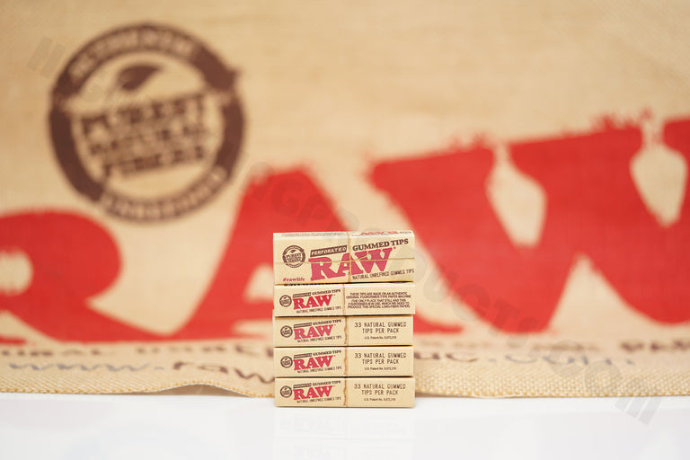 Full Box 24 Packs(33 Tips Per Pack) Of Raw Rolling Paper Gummed-Perforated Tips