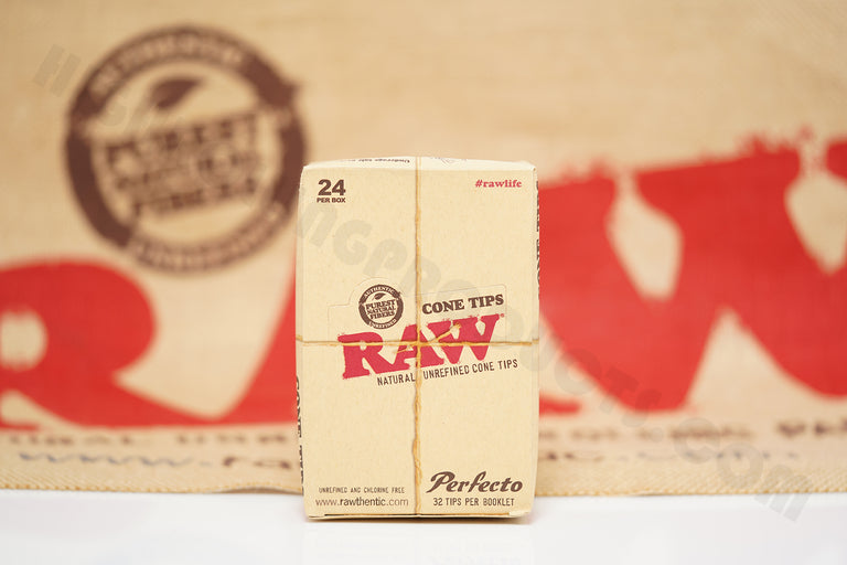 Full Box 24 Packs(32 Tips Per Pack) Of Raw Rolling Paper Perfecto Cone Tips