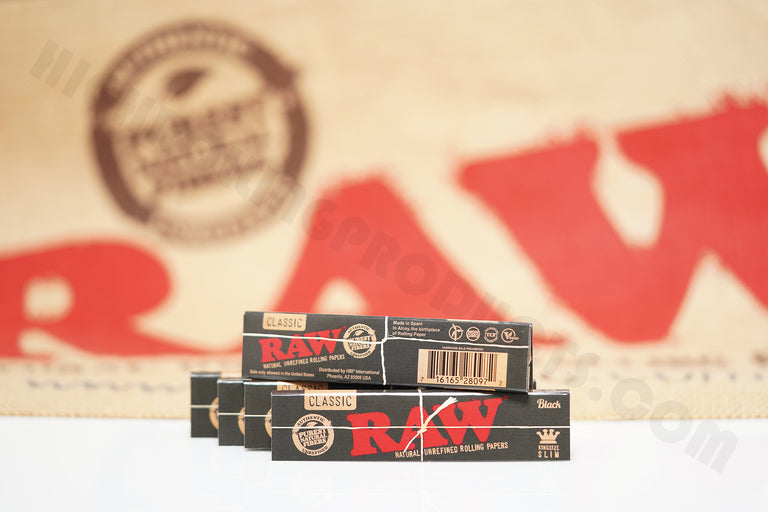 5 Packs(32 Leaves In Each Pack) AUTHENTIC Raw Black King Size Rolling Paper