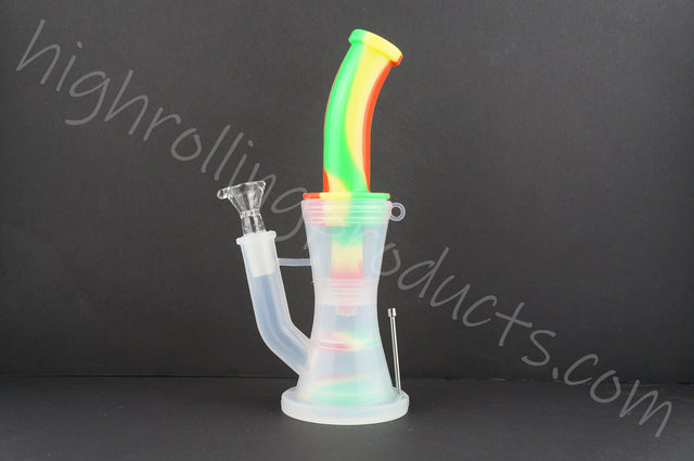 High Quality Silicone Cylinder Hookah Bubbler 8" Tobacco Pipe