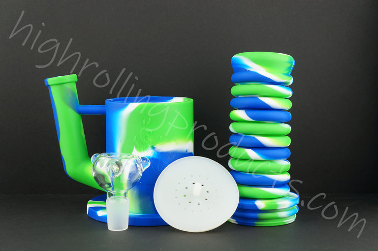 High Quality Silicone Hookah Bubbler Extendable 9 - 16.5" Tobacco Pipe