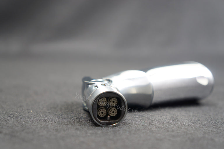 Zico MT-23 Butane Refillable Adjustable Quad Flame Torch Lighter (Silver color)